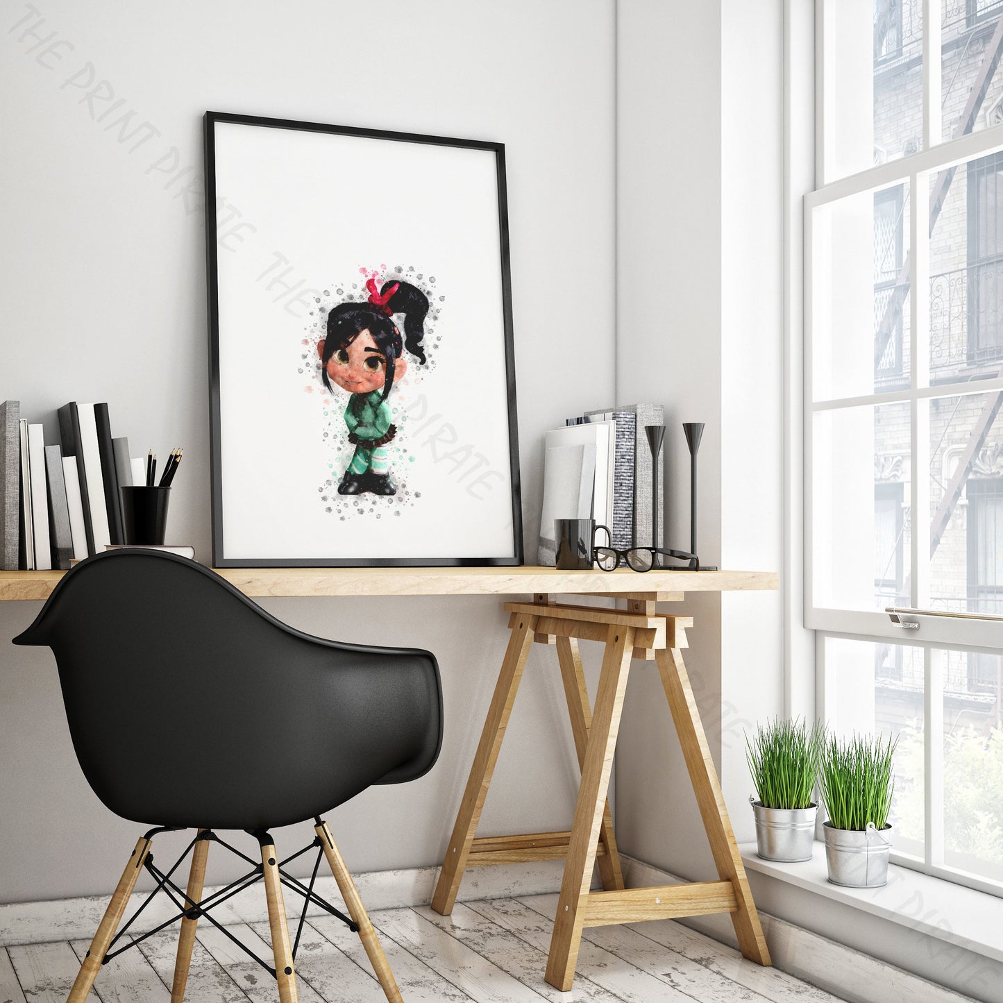 Disney 'VANELLOPE' Wreck It Ralph Watercolour Splash Wall Art Print