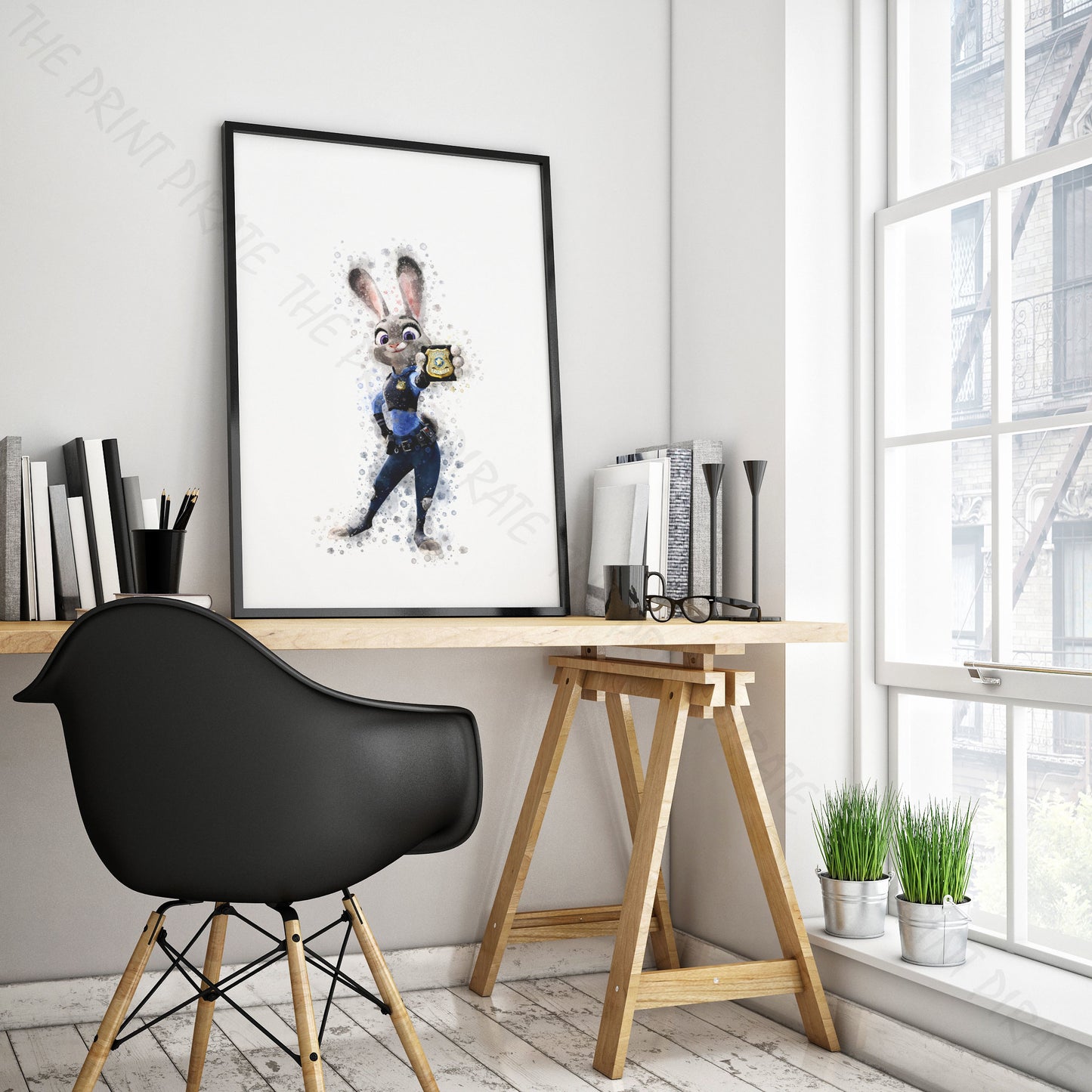 Disney 'JUDY HOPPS' Zootopia Watercolour Splash Wall Art Print