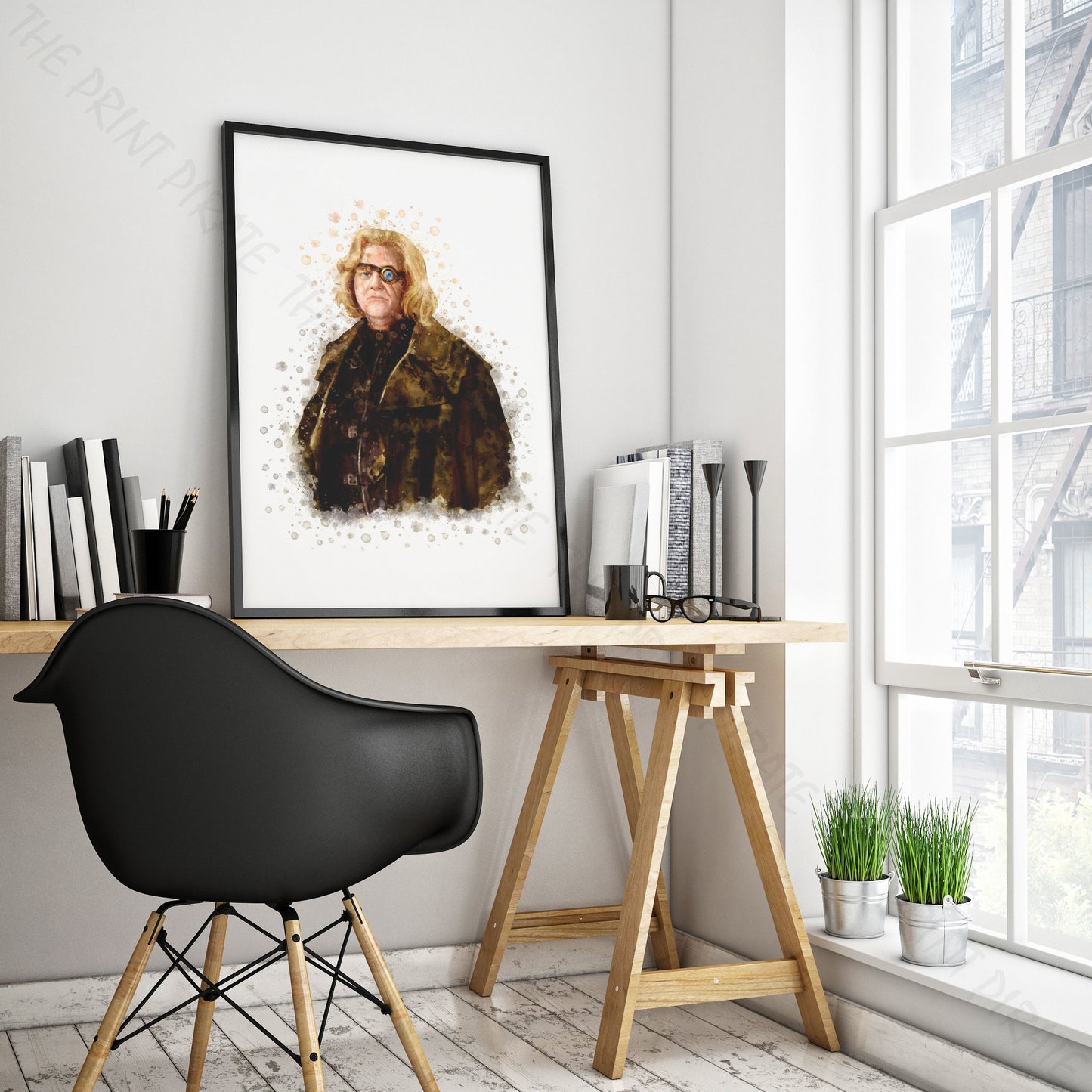 Wizarding World 'MAD-EYE MOODY' Hogwarts Harry Potter / Fantastic Beasts Watercolour Splash Wall Art Print