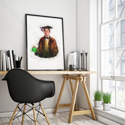 Wizarding World 'HORACE SLUGHORN' Hogwarts Harry Potter / Fantastic Beasts Watercolour Splash Wall Art Print