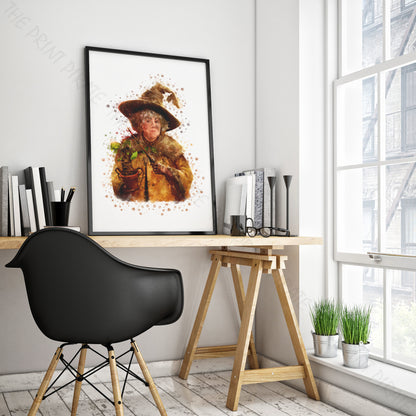 Wizarding World 'PROFESSOR SPROUT' Hogwarts Harry Potter / Fantastic Beasts Watercolour Splash Wall Art Print