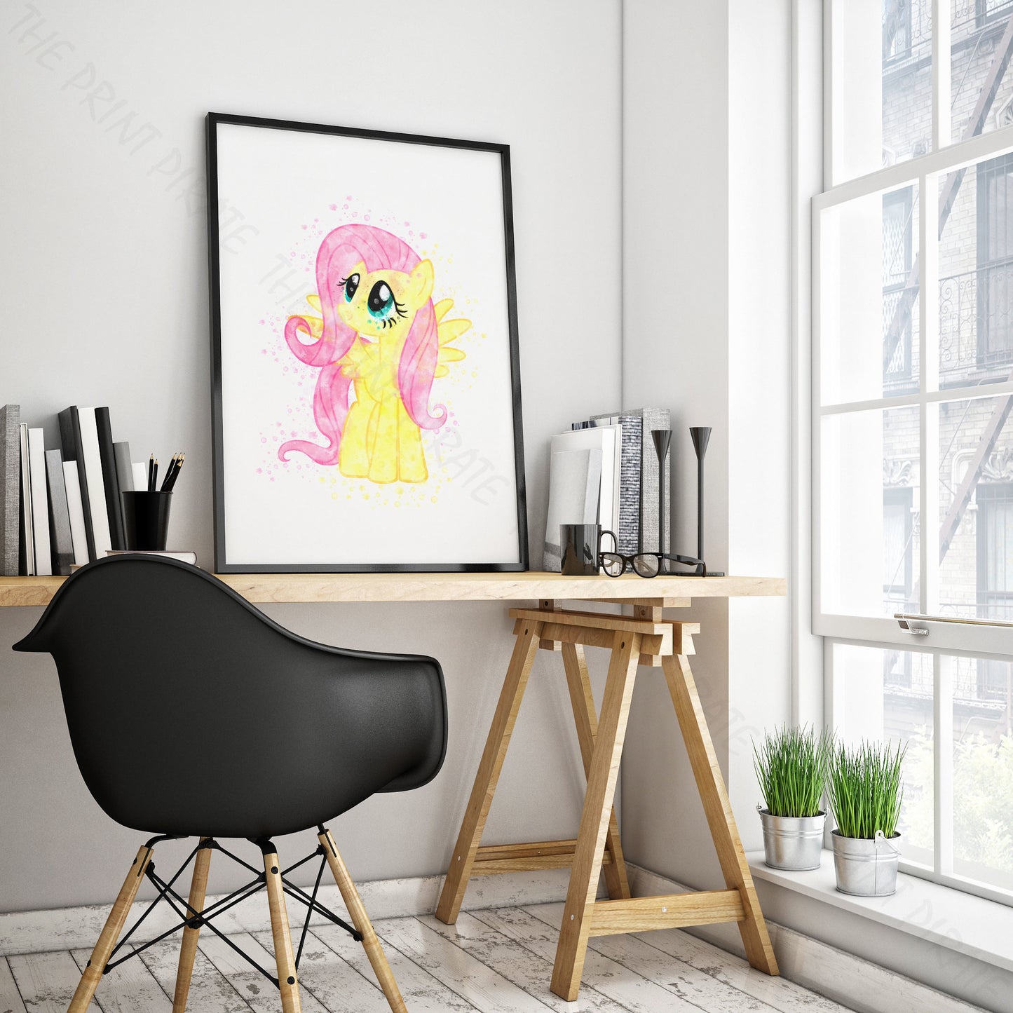 My Little Pony 'FLUTTERSHY' Watercolour Splash Wall Art Print