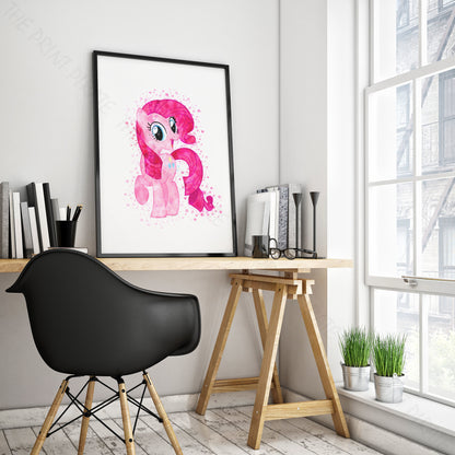 My Little Pony 'PINKIE PIE' Watercolour Splash Wall Art Print