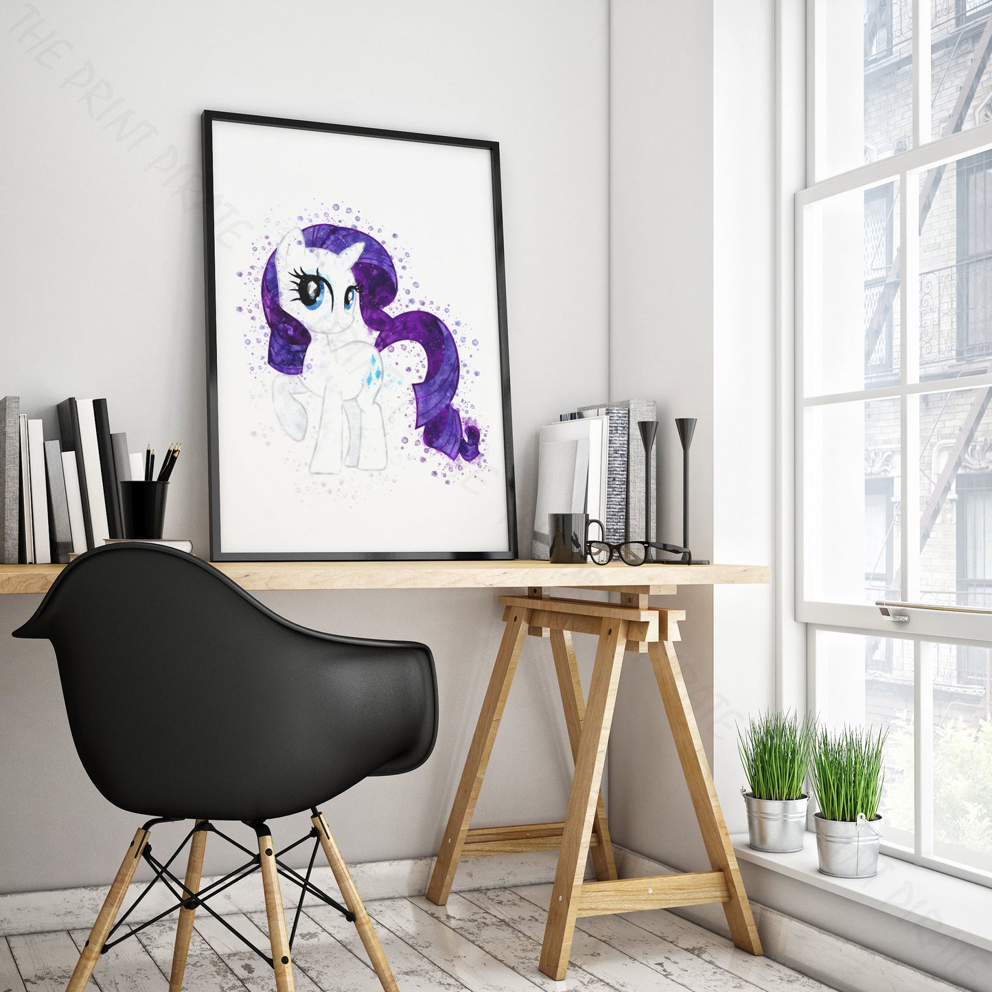 My Little Pony 'RARITY' Watercolour Splash Wall Art Print