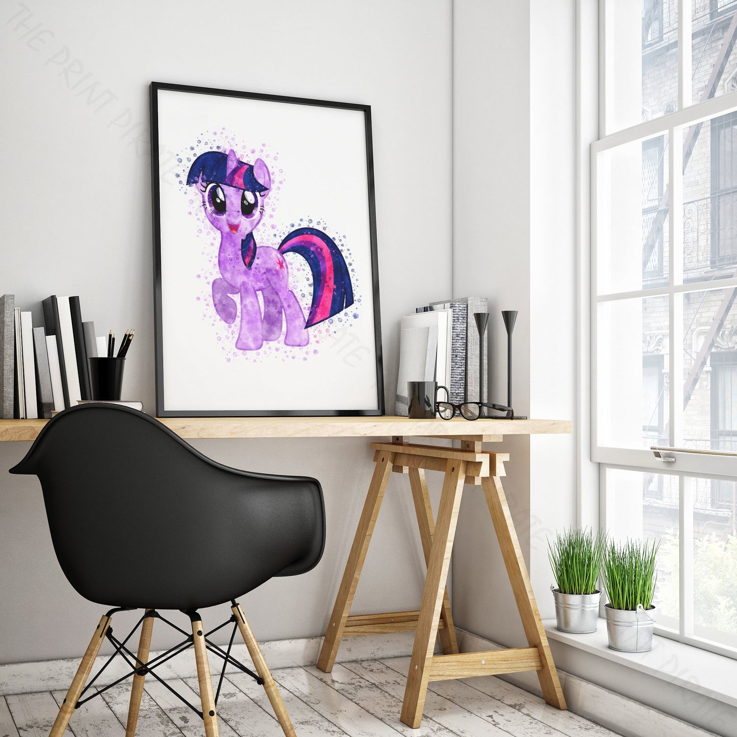 My Little Pony 'TWILIGHT SPARKLE' Watercolour Splash Wall Art Print