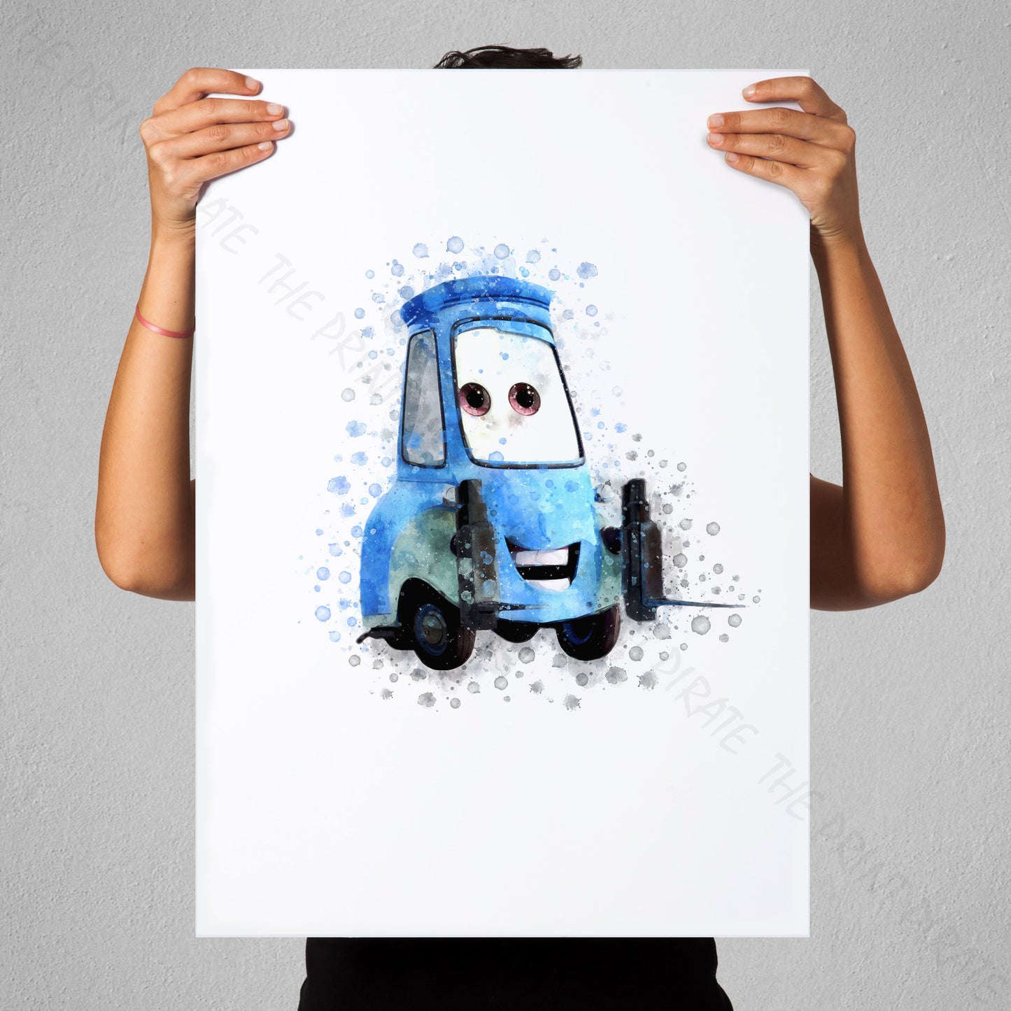 Disney 'GUIDO' Cars Character Watercolour Splash Wall Art Print