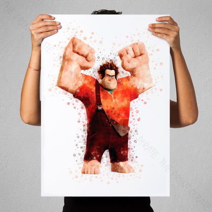 Disney 'RALPH' Wreck It Ralph Watercolour Splash Wall Art Print