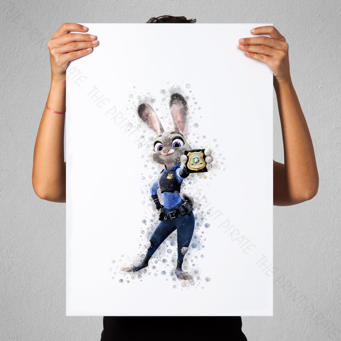 Disney 'JUDY HOPPS' Zootopia Watercolour Splash Wall Art Print