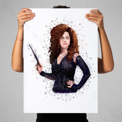 Wizarding World 'BELLATRIX LESTRANGE' Harry Potter / Fantastic Beasts Watercolour Splash Wall Art Print