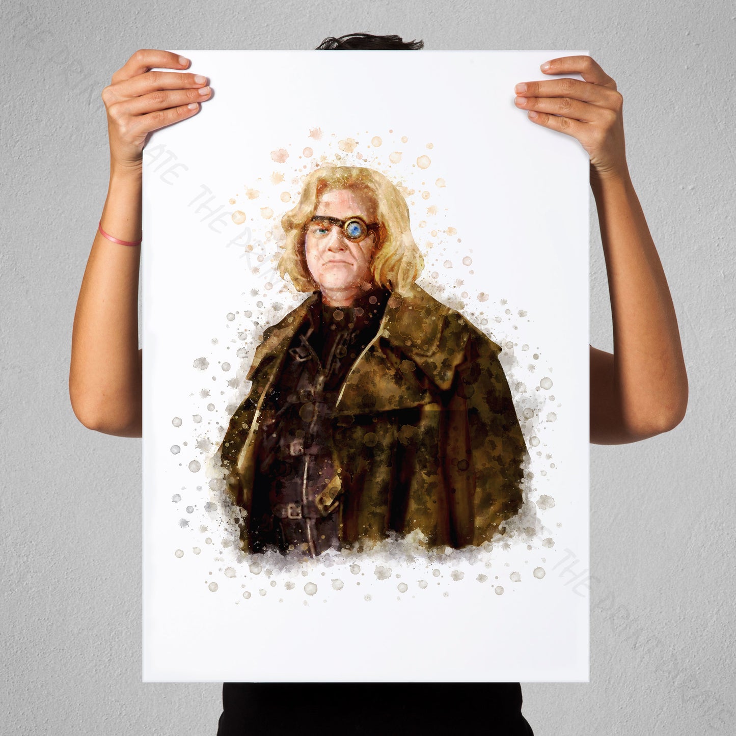 Wizarding World 'MAD-EYE MOODY' Hogwarts Harry Potter / Fantastic Beasts Watercolour Splash Wall Art Print