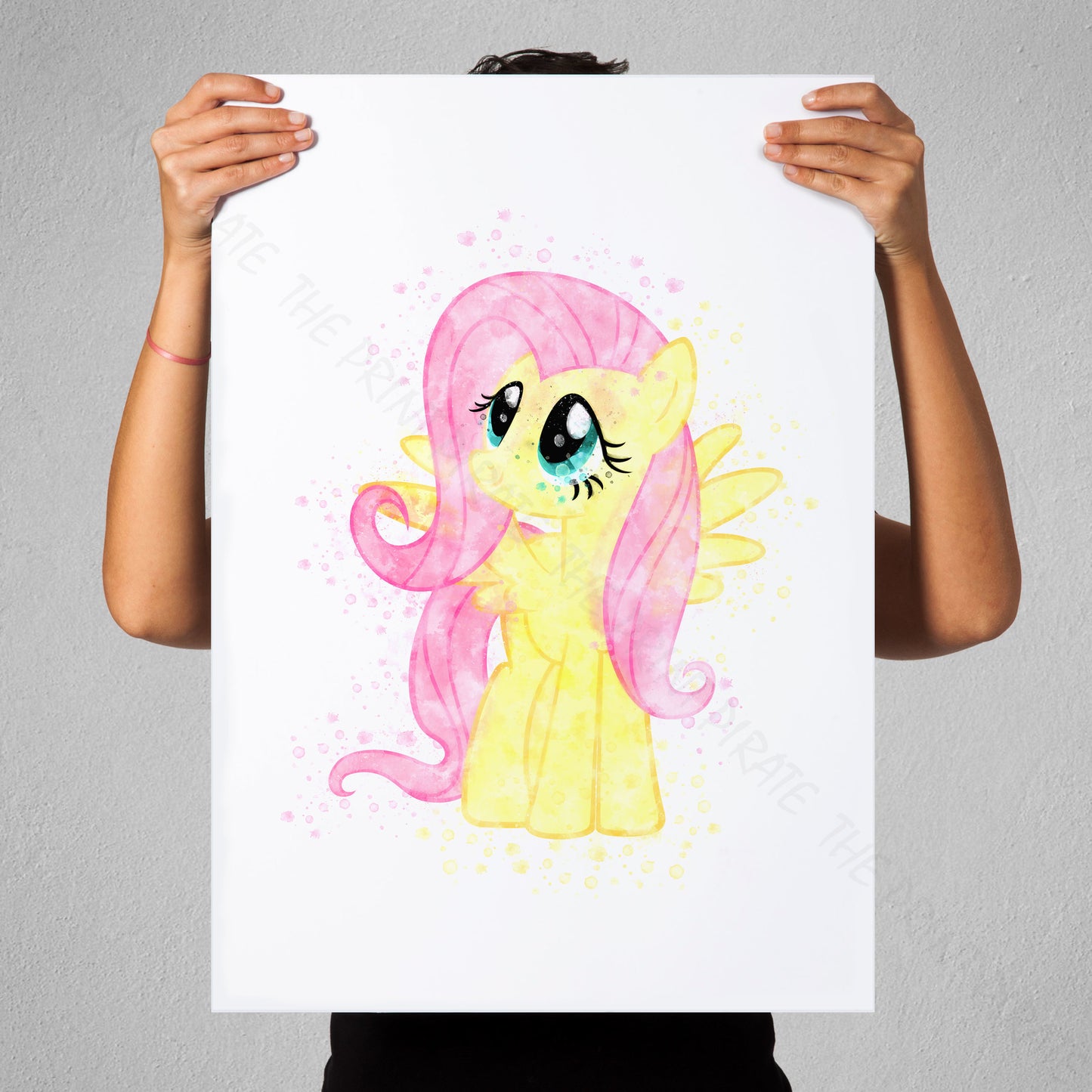 My Little Pony 'FLUTTERSHY' Watercolour Splash Wall Art Print