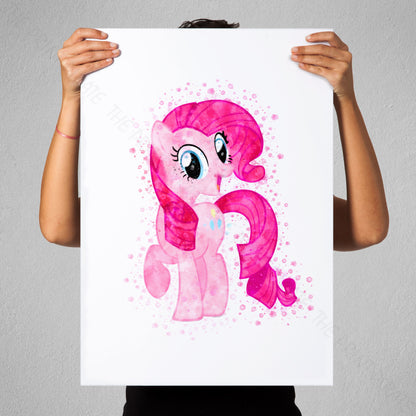 My Little Pony 'PINKIE PIE' Watercolour Splash Wall Art Print