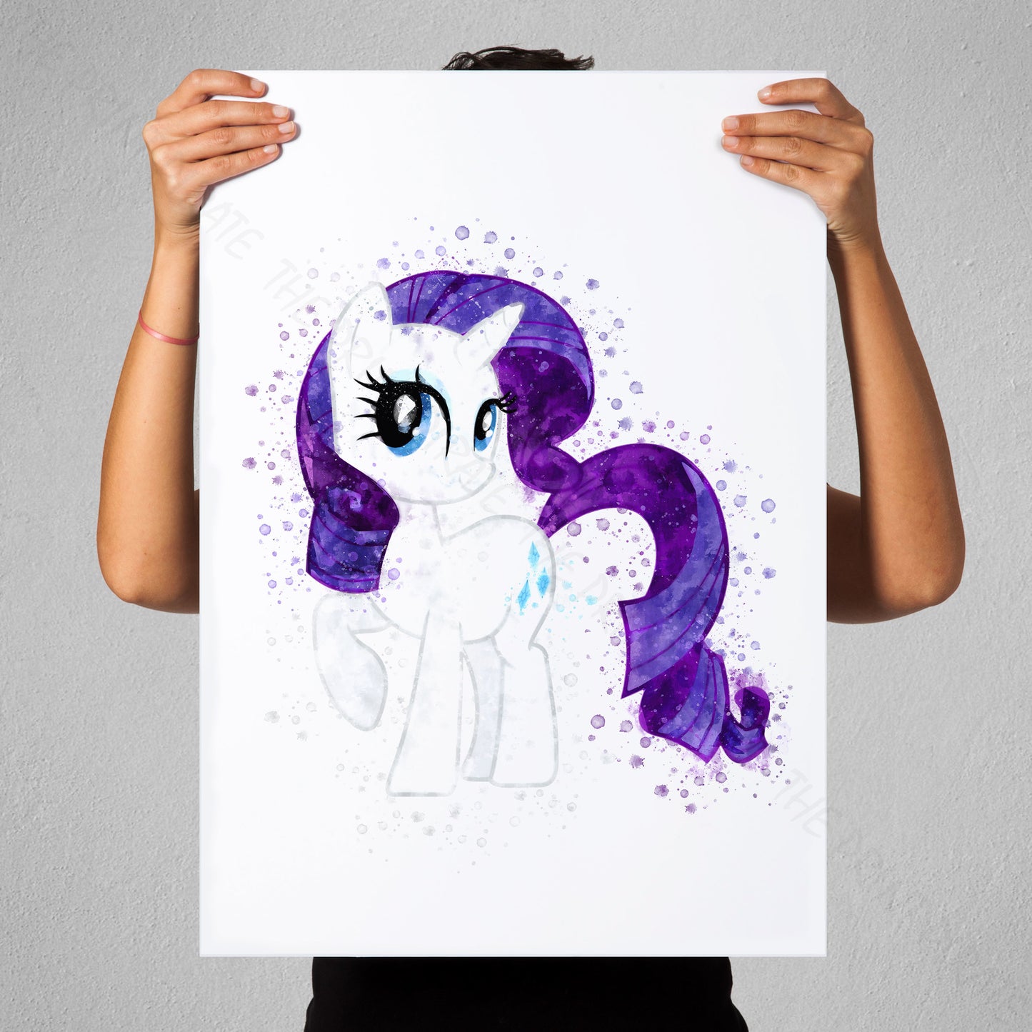 My Little Pony 'RARITY' Watercolour Splash Wall Art Print
