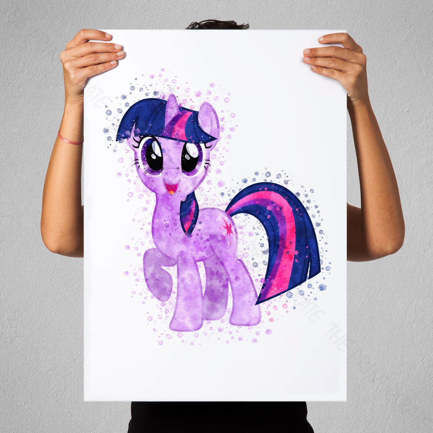 My Little Pony 'TWILIGHT SPARKLE' Watercolour Splash Wall Art Print