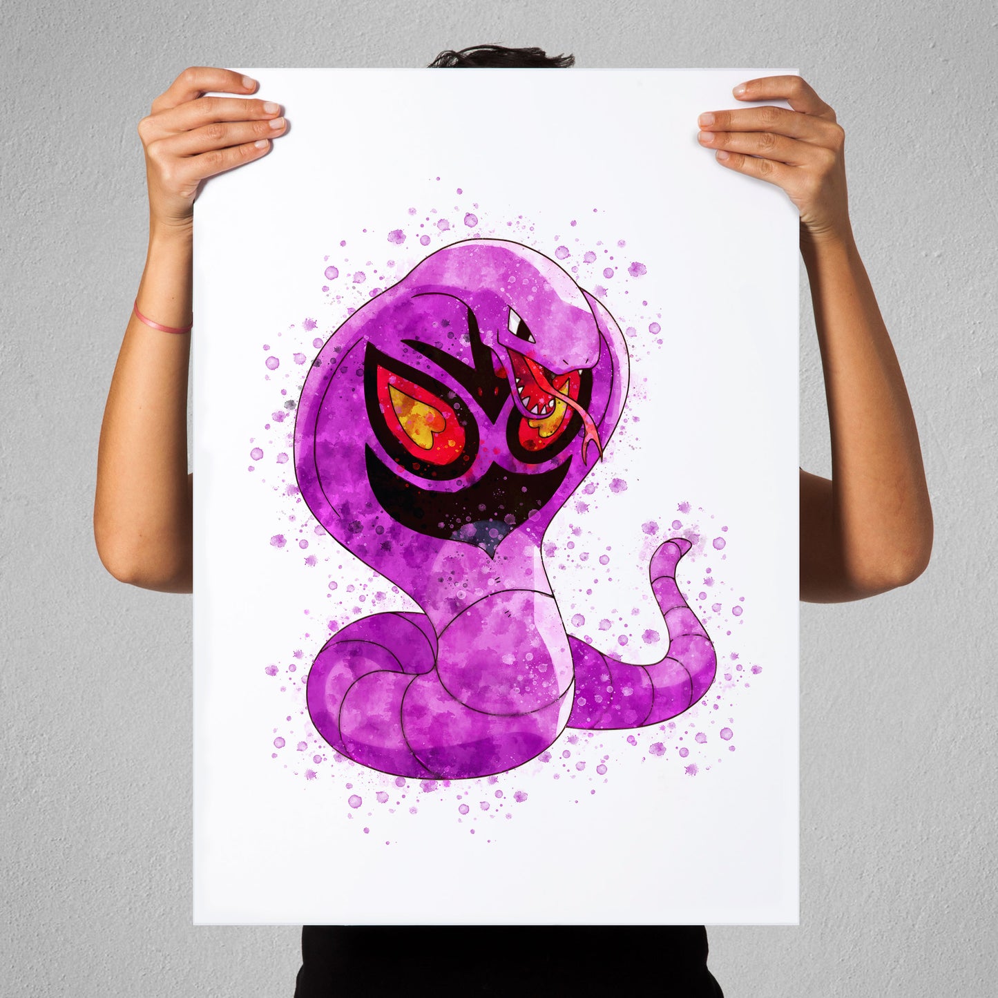 Pokemon 'EKANS' Watercolour Splash Wall Art Print