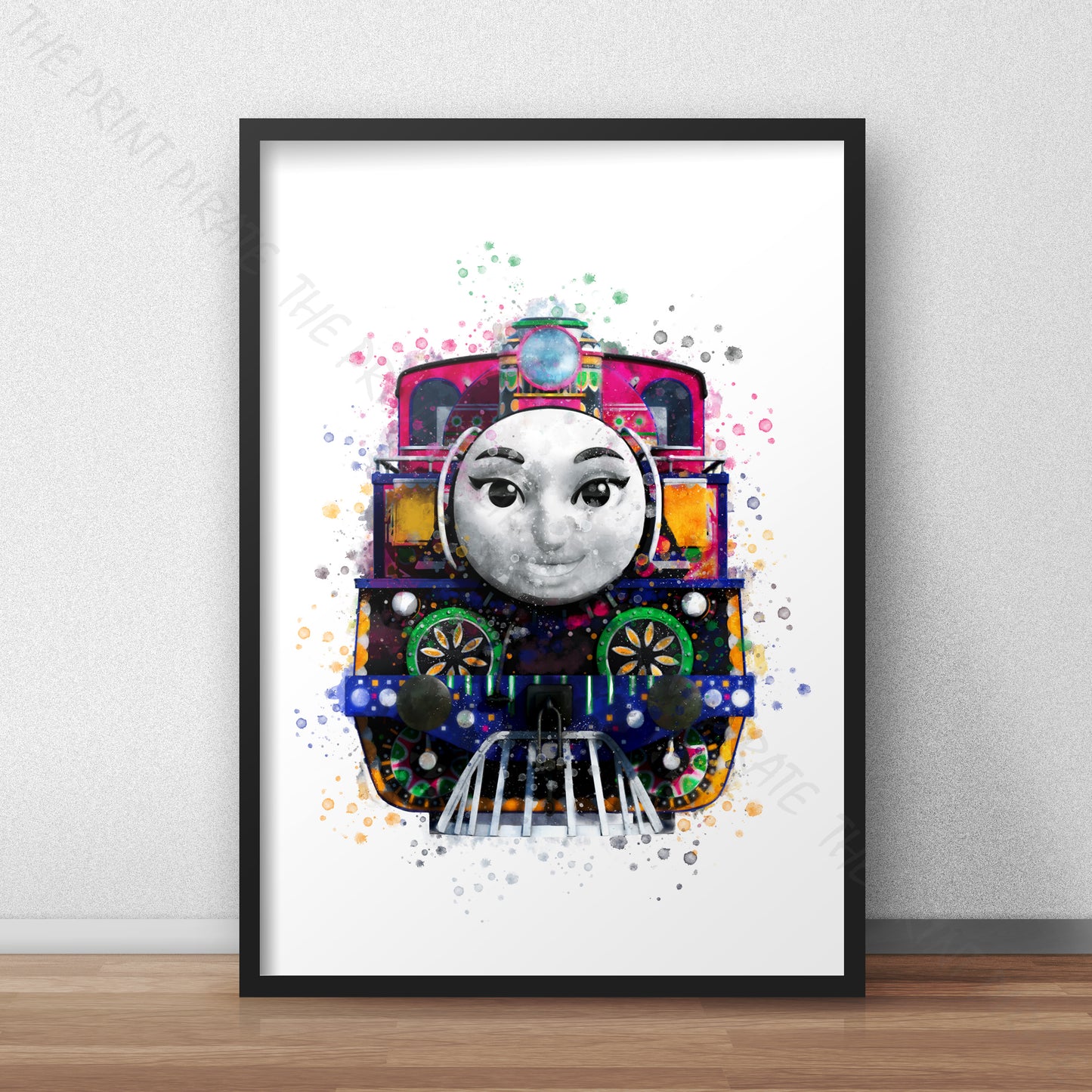 Thomas and Friends 'ASHIMA' Watercolour Splash Wall Art Print
