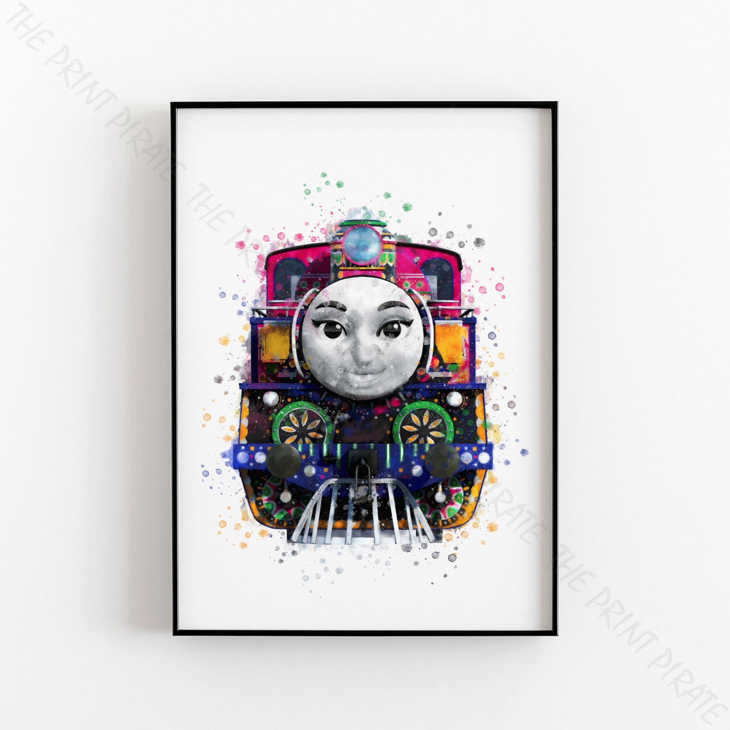 Thomas and Friends 'ASHIMA' Watercolour Splash Wall Art Print