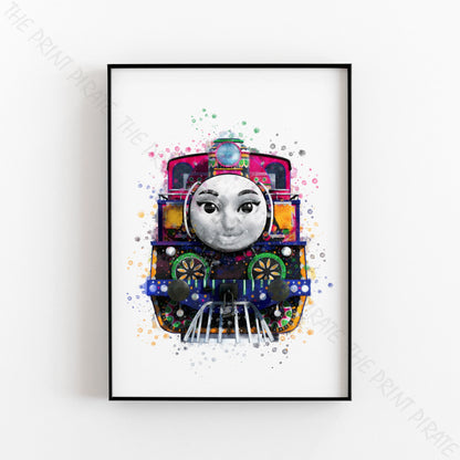Thomas and Friends 'ASHIMA' Watercolour Splash Wall Art Print