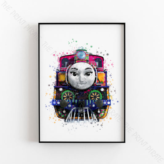 Thomas and Friends 'ASHIMA' Watercolour Splash Wall Art Print
