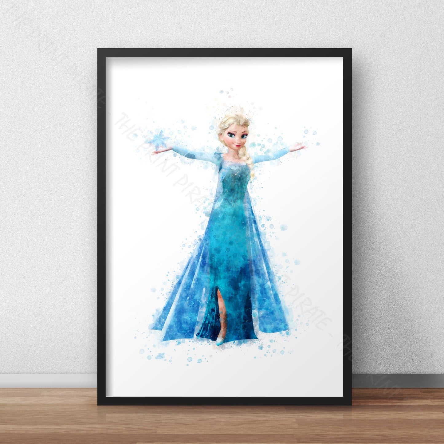 Disney 'ELSA' Princess Frozen Watercolour Splash Wall Art Print