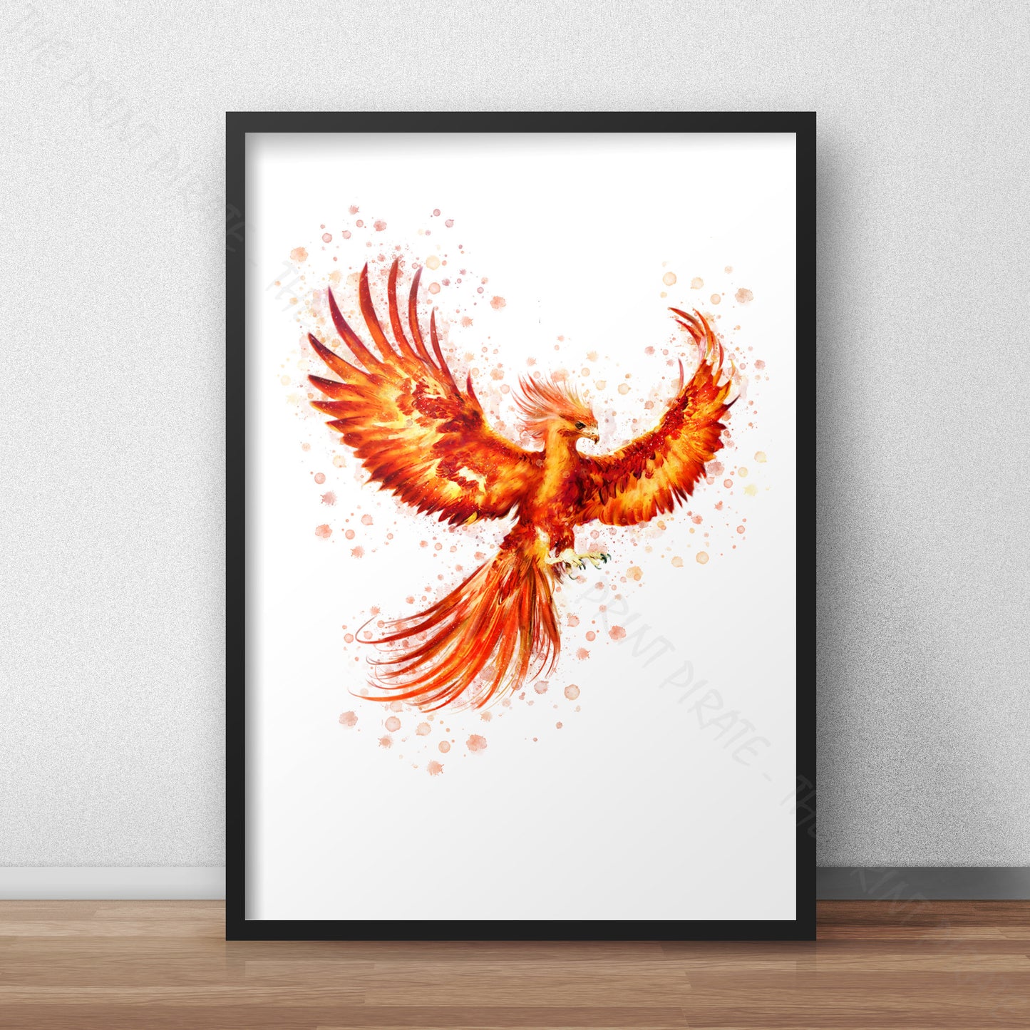 Wizarding World 'PHOENIX' FAWKES Hogwarts Harry Potter / Fantastic Beasts Watercolour Splash Wall Art Print