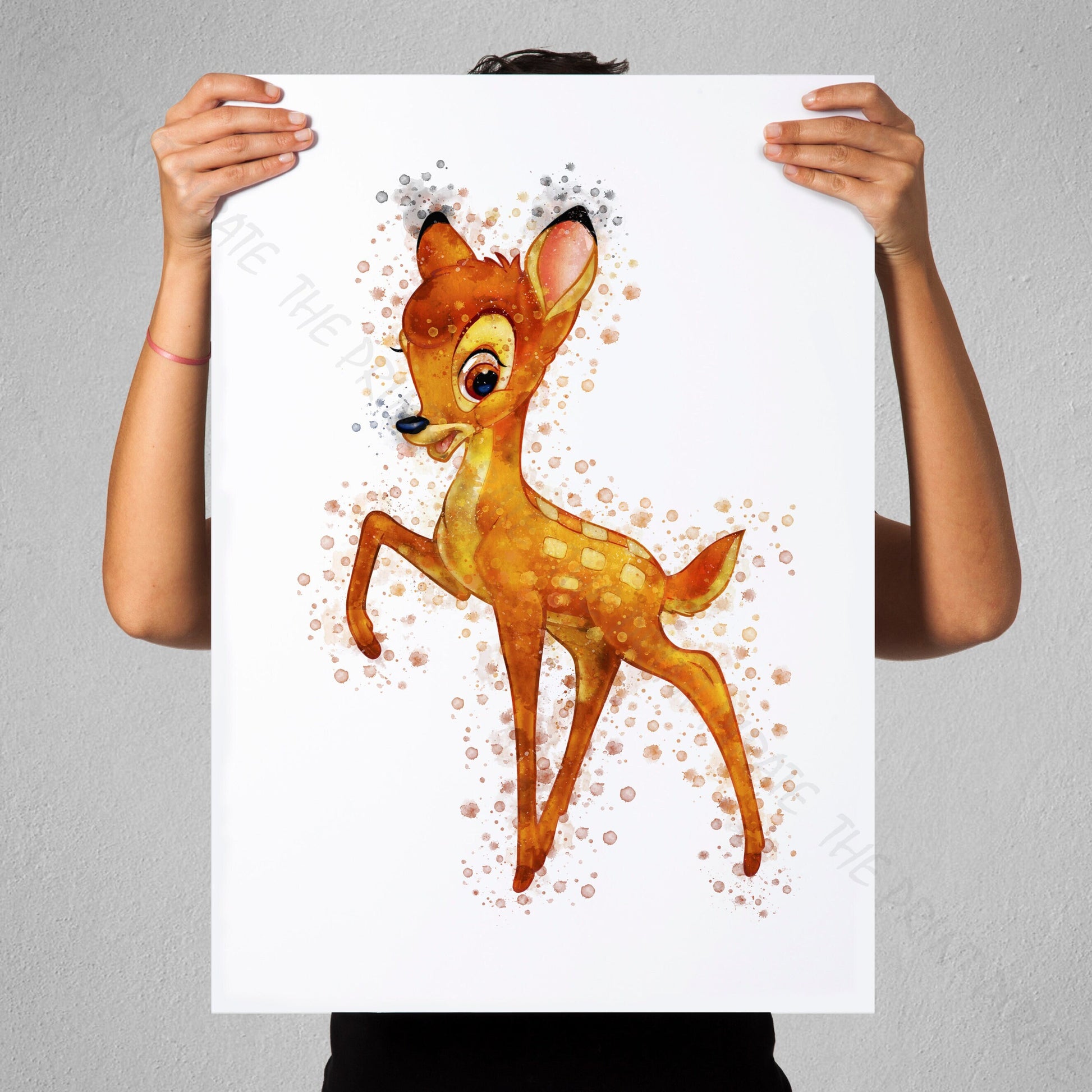 Disney \'BAMBI\' Character Watercolour Splash Wall Art Print – The Print  Pirate