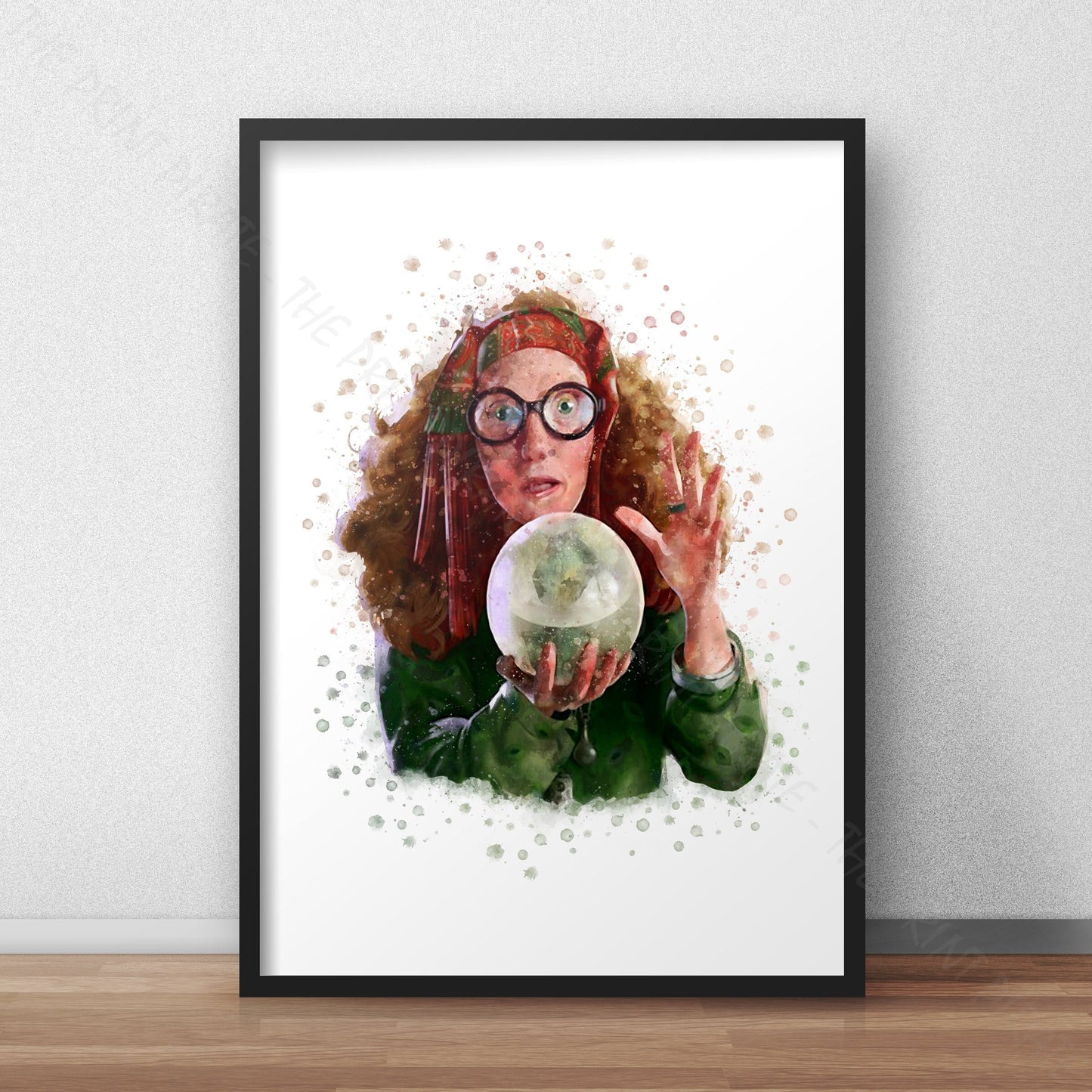 Wizarding World 'PROFESSOR TRELAWNEY' Hogwarts Harry Potter / Fantastic Beasts Watercolour Splash Wall Art Print