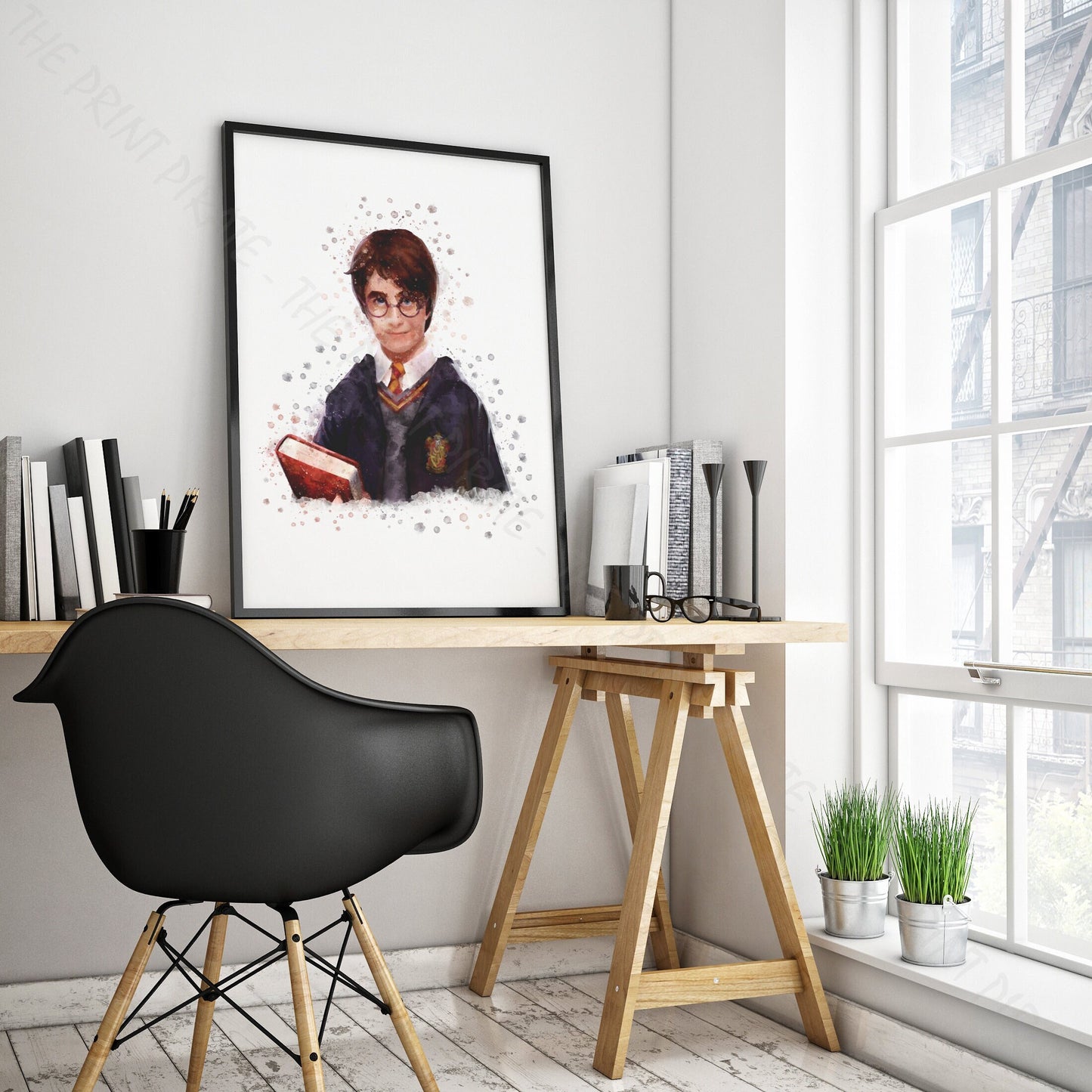 Wizarding World 'HARRY POTTER' Hogwarts Harry Potter / Fantastic Beasts Watercolour Splash Wall Art Print