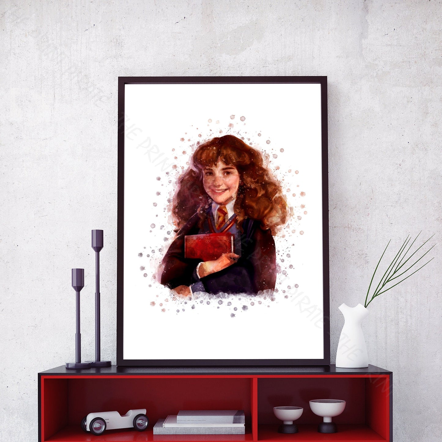 Wizarding World 'HERMIONE GRANGER' Hogwarts Harry Potter / Fantastic Beasts Watercolour Splash Wall Art Print