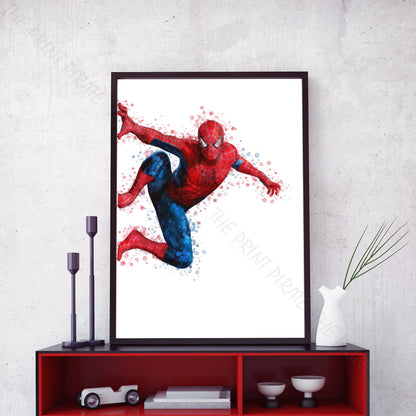 Superhero 'SPIDERMAN' Hanging No.4 Marvel Watercolour Splash Wall Art Print