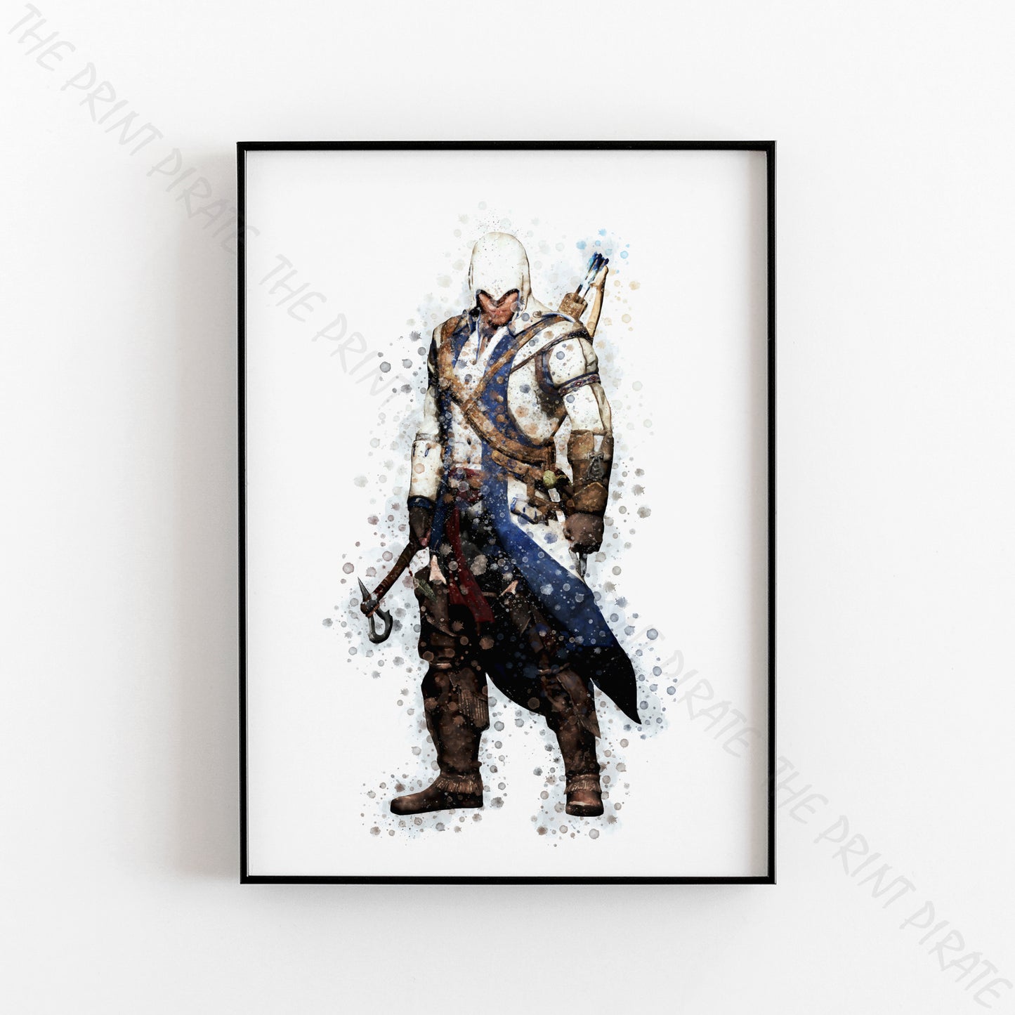 Gaming 'ASSASSIN'S CREED - CONNOR' Watercolour Splash Wall Art Print