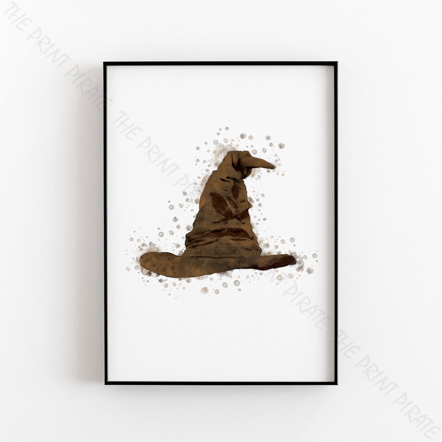 Wizarding World 'SORTING HAT' Hogwarts Harry Potter / Fantastic Beasts Watercolour Splash Wall Art Print