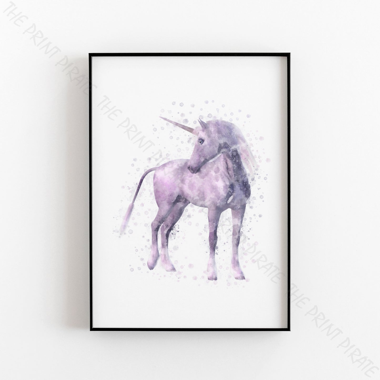 Wizarding World 'UNICORN' Hogwarts Harry Potter / Fantastic Beasts Watercolour Splash Wall Art Print