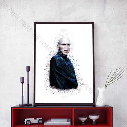 Wizarding World 'LORD VOLDEMORT' Death Eater Harry Potter / Fantastic Beasts Watercolour Splash Wall Art Print