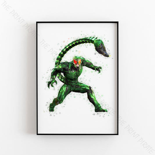 SuperVillain 'SCORPION' Marvel Watercolour Splash Wall Art Print